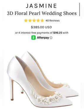 Bella Belle Shoes - Jasmine Ivory 3D Floral Pearl Stiletto Pumps